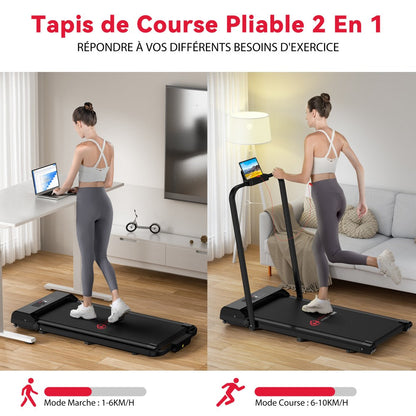 Tapis de Course Pliant C1 avec Vitesse Réglable de 1 à 10 KM/H pour un Entraînement Optimal