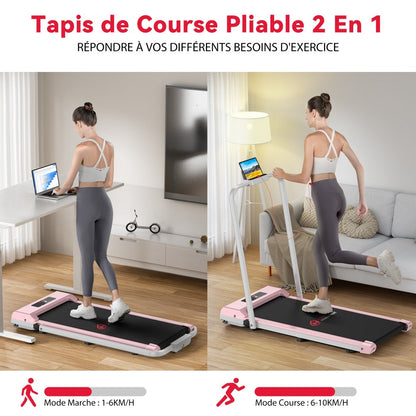 Tapis de Course Pliant C1 avec Vitesse Réglable de 1 à 10 KM/H pour un Entraînement Optimal